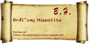 Brázay Hippolita névjegykártya